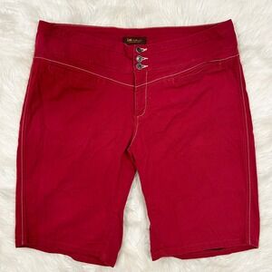 Y2K Lee One True Fit Red Bermuda Shorts Women's Size 18W Classic Casual
